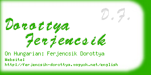 dorottya ferjencsik business card